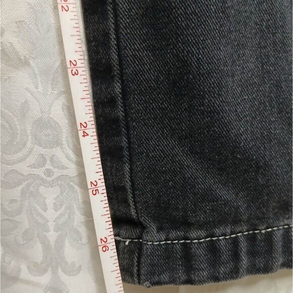 Shein Women's Baggy High Waist Jeans Black Embroidered Letter Denim Size Small - Picture 9 of 10